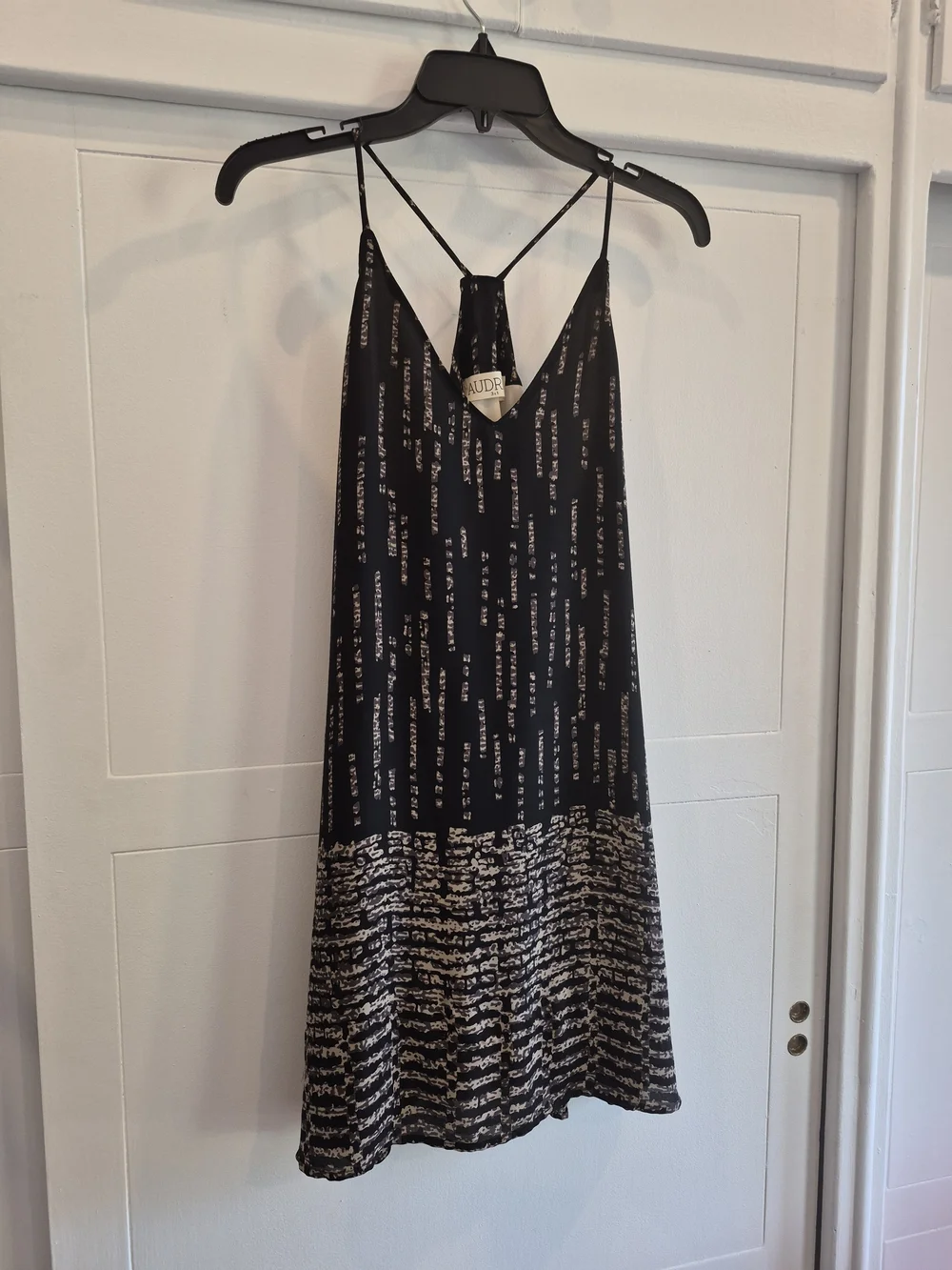 Audrey 3+1 Black and Gold Mini Slip Dress - Picture 1 of 2